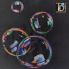 sierkussen zwart met zeepbellen 2